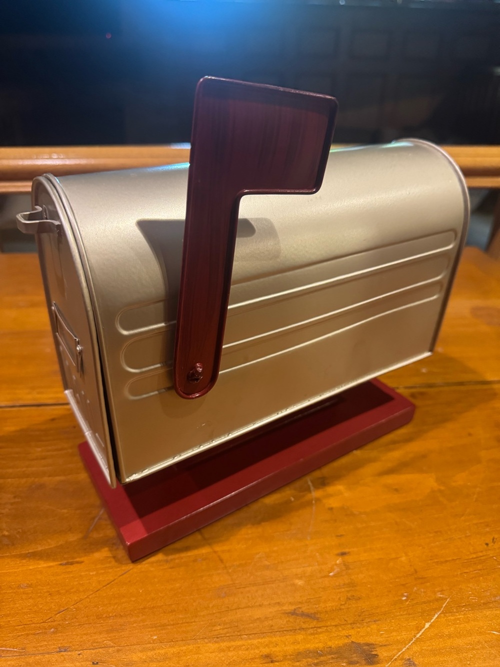 Decorative Mini Mailbox Organizer - Red and Silver